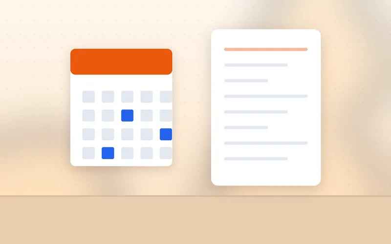 A business owner checks a calendar while planning updates to a service page on a laptop