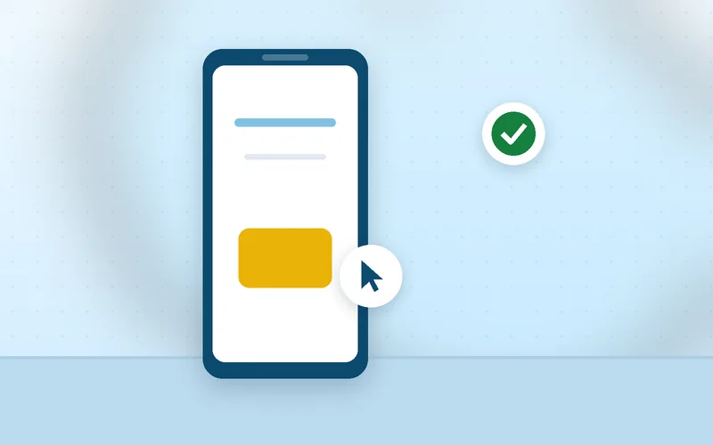 Close-up of a cursor hovering over a clearly visible button on a clean webpage.